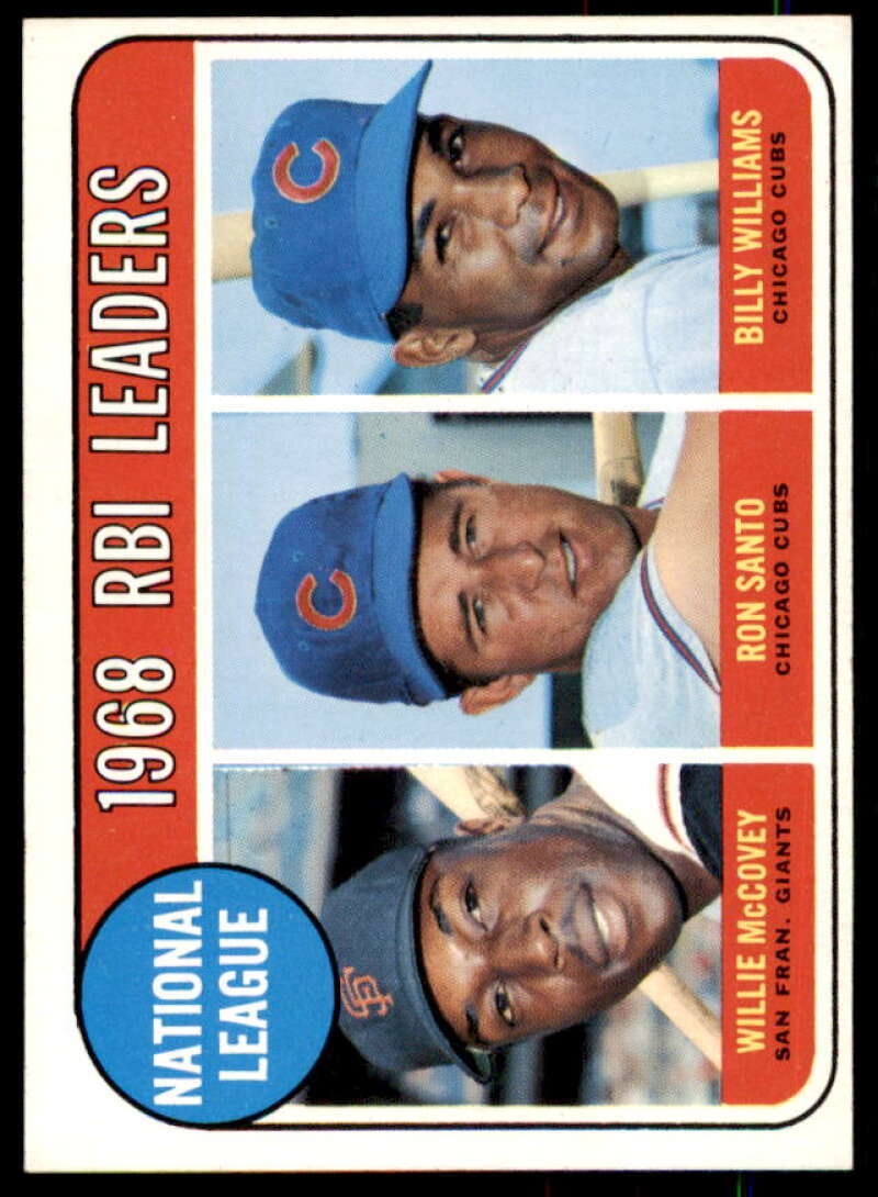 NL RBI Leaders/Willie McCovey/Ron Santo/Billy Williams Card 1969 Topps #4  Image 1