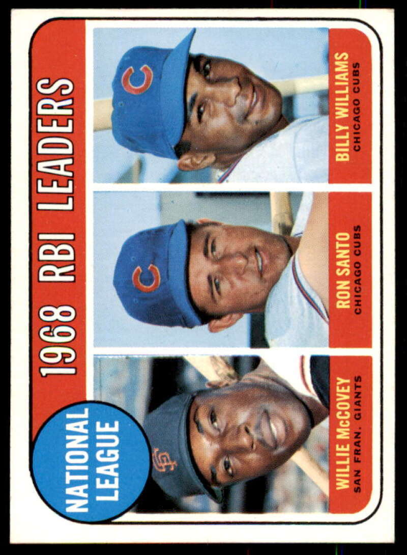 NL RBI Leaders/Willie McCovey/Ron Santo/Billy Williams Card 1969 Topps #4  Image 1