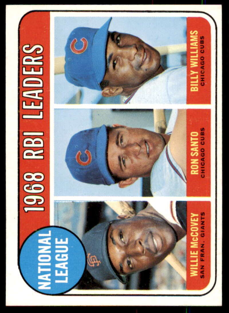 NL RBI Leaders/Willie McCovey/Ron Santo/Billy Williams Card 1969 Topps #4  Image 1