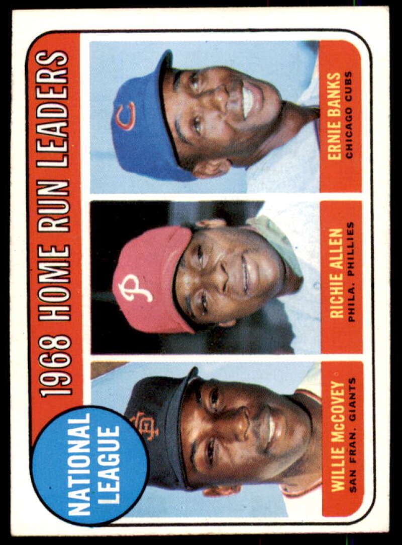 NL Home Run Leaders/Willie McCovey/Richie Allen/Ernie Banks Card 1969 Topps #6  Image 1