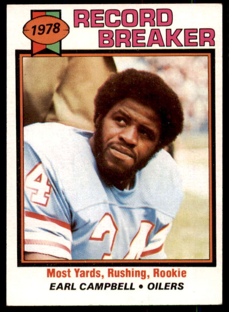 Earl Campbell RB/Most Yards/Rushing&amp; Rookie Card 1979 Topps #331  Image 1