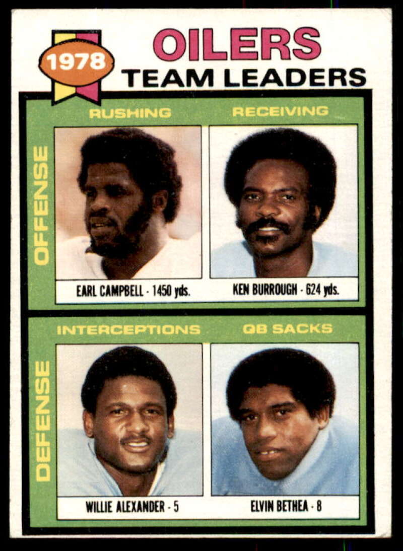 Houston Oilers TL/Campbell/Burrough/Alexander/Bethea/(cl back) 1979 Topps #301  Image 1