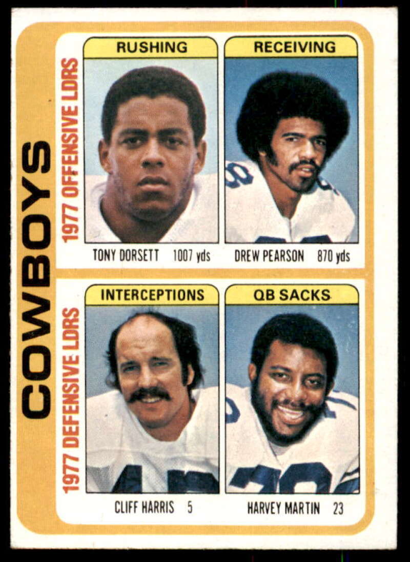 Dallas Cowboys TL/Dorsett/Pearson/Harris/Martin(checklist back) 1978 Topps #507  Image 1