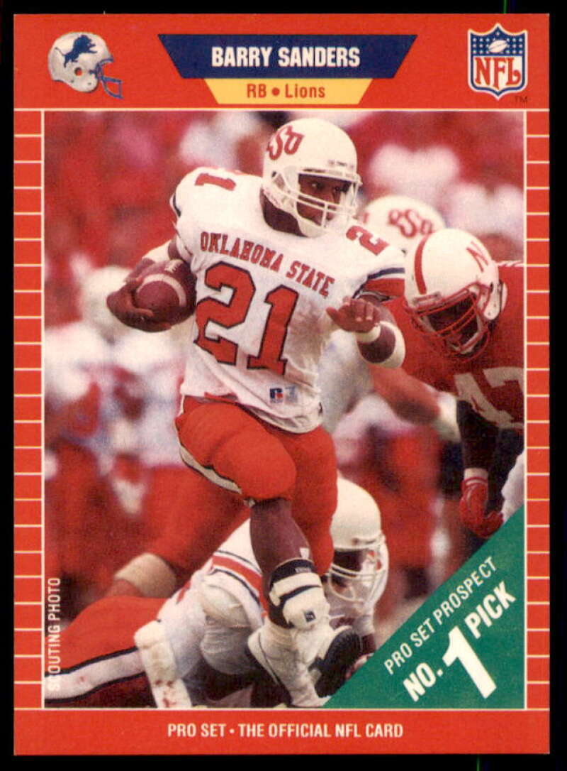 Barry Sanders Rookie Card 1989 Pro Set #494  Image 1