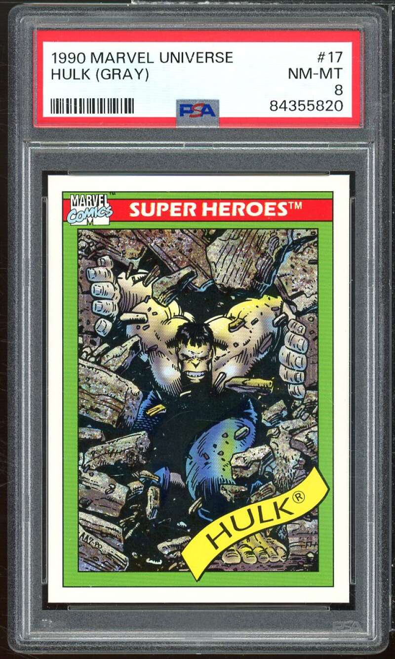 Hulk Card 1990 Marvel Universe #17 PSA 8 Image 1