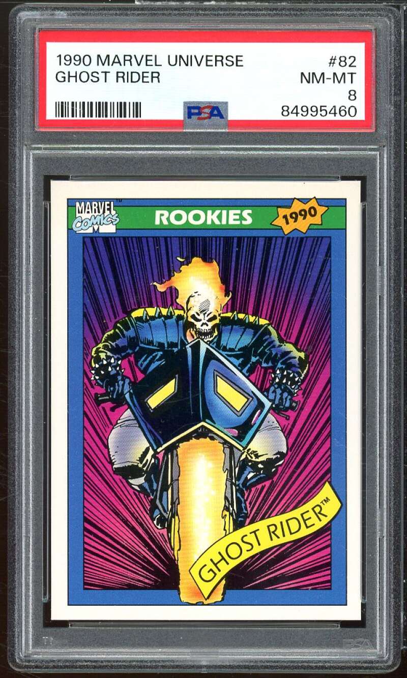 Ghost Rider Card 1990 Marvel Universe #82 PSA 8 Image 1