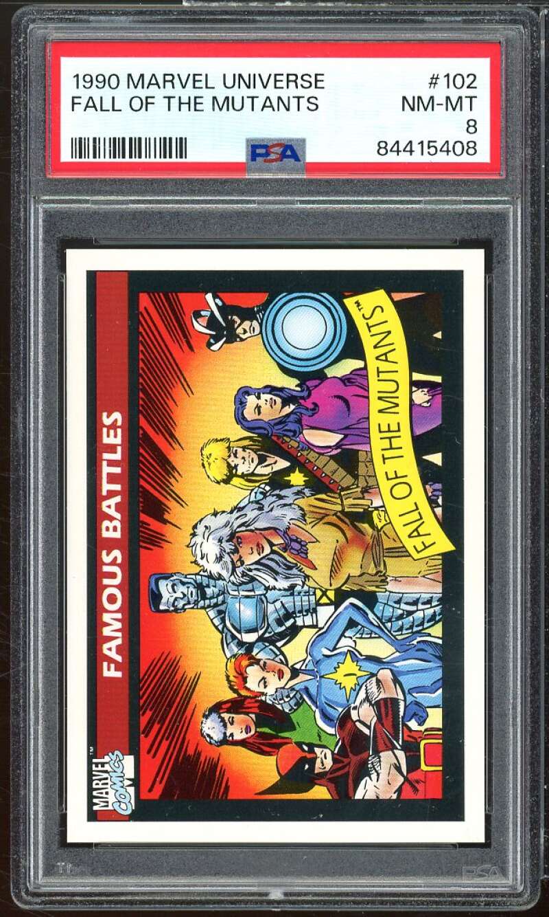 Fall Of The Mutants Card 1990 Marvel Universe #102 PSA 8 Image 1