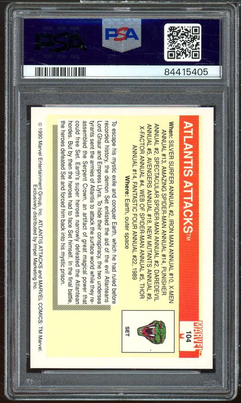 Atlantis Attacks Card 1990 Marvel Universe #104 PSA 9 Image 2