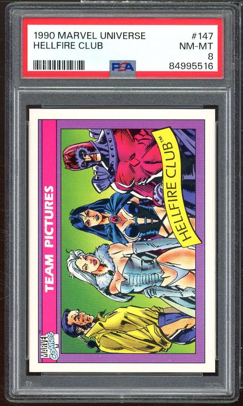 Hellfire Club Card 1990 Marvel Universe #147 PSA 8 Image 1