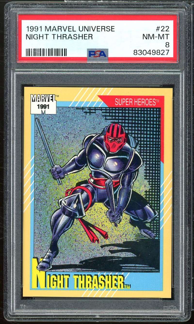 Night Thrasher Card 1991 Marvel Universe #22 PSA 8 Image 1