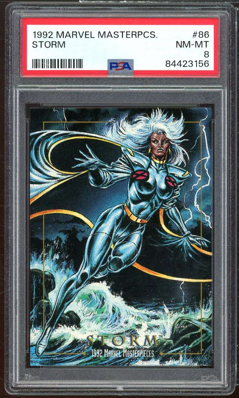 Storm Card 1992 Marvel Masterpieces #86 PSA 8 Image 1