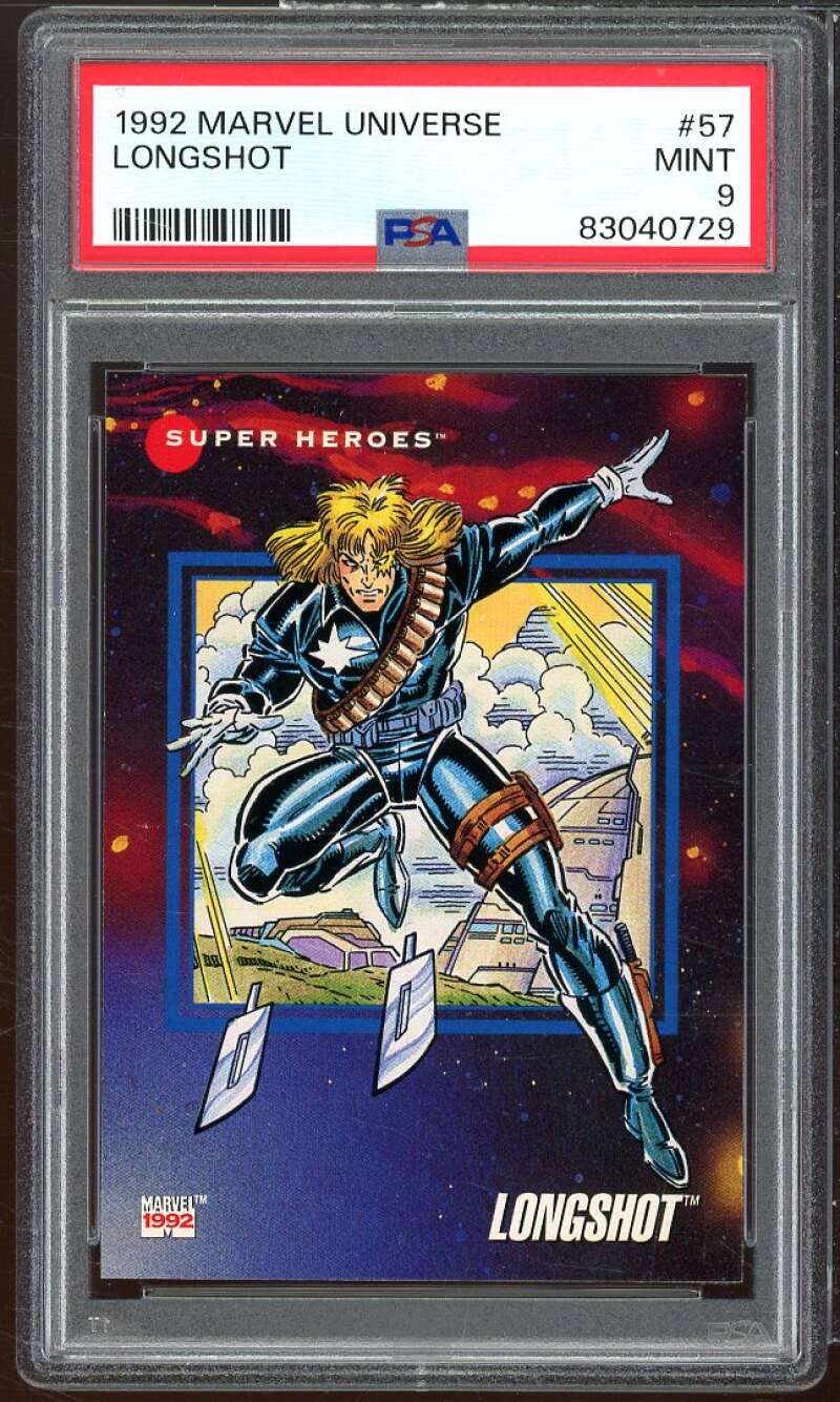 Longshot Card 1992 Marvel Universe #57 PSA 9 Image 1