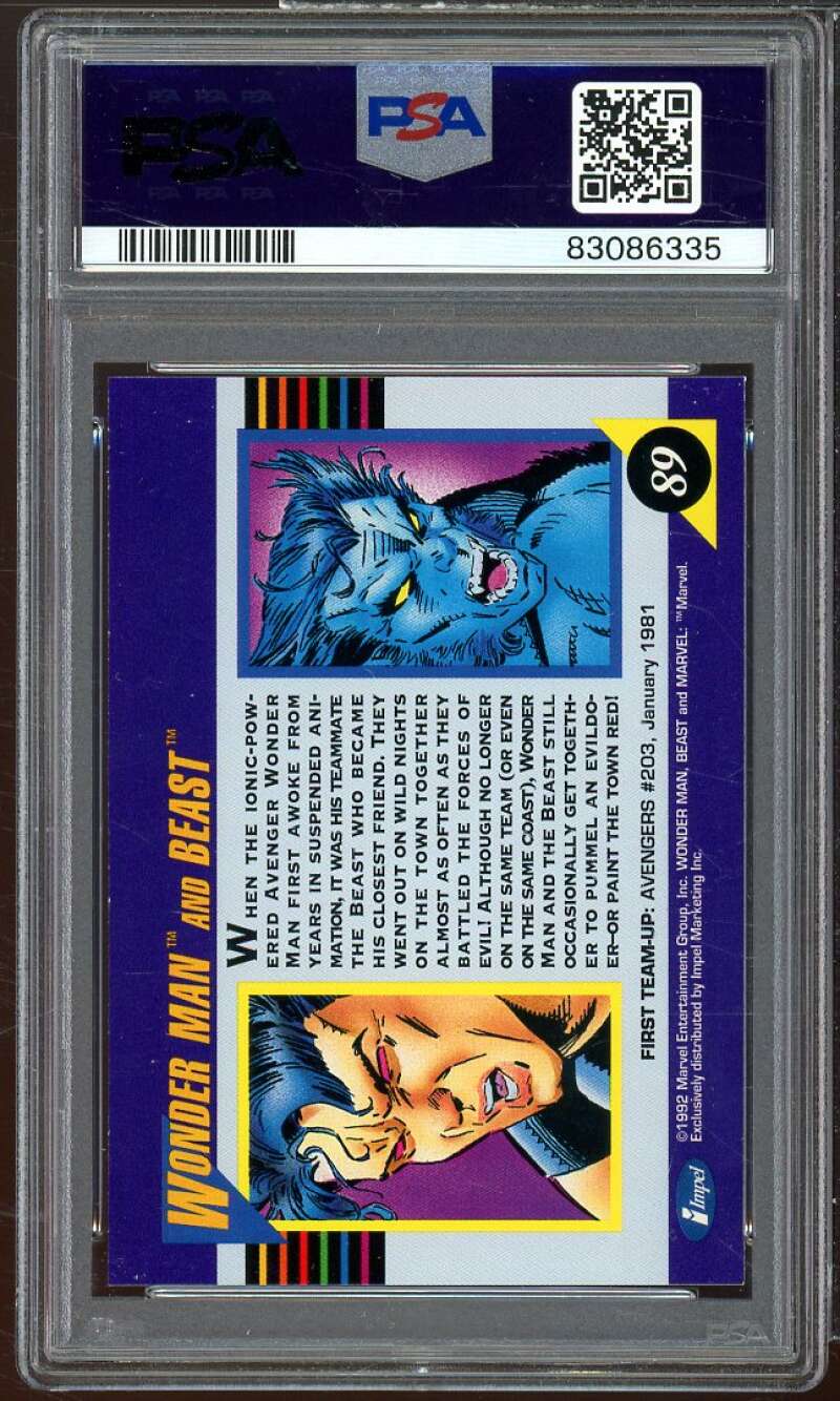 Wonder Man And Best Card 1992 Marvel Universe #89 PSA 9 Image 2