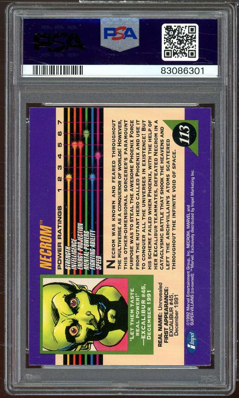 Necrom Card 1992 Marvel Universe #113 PSA 8 Image 2