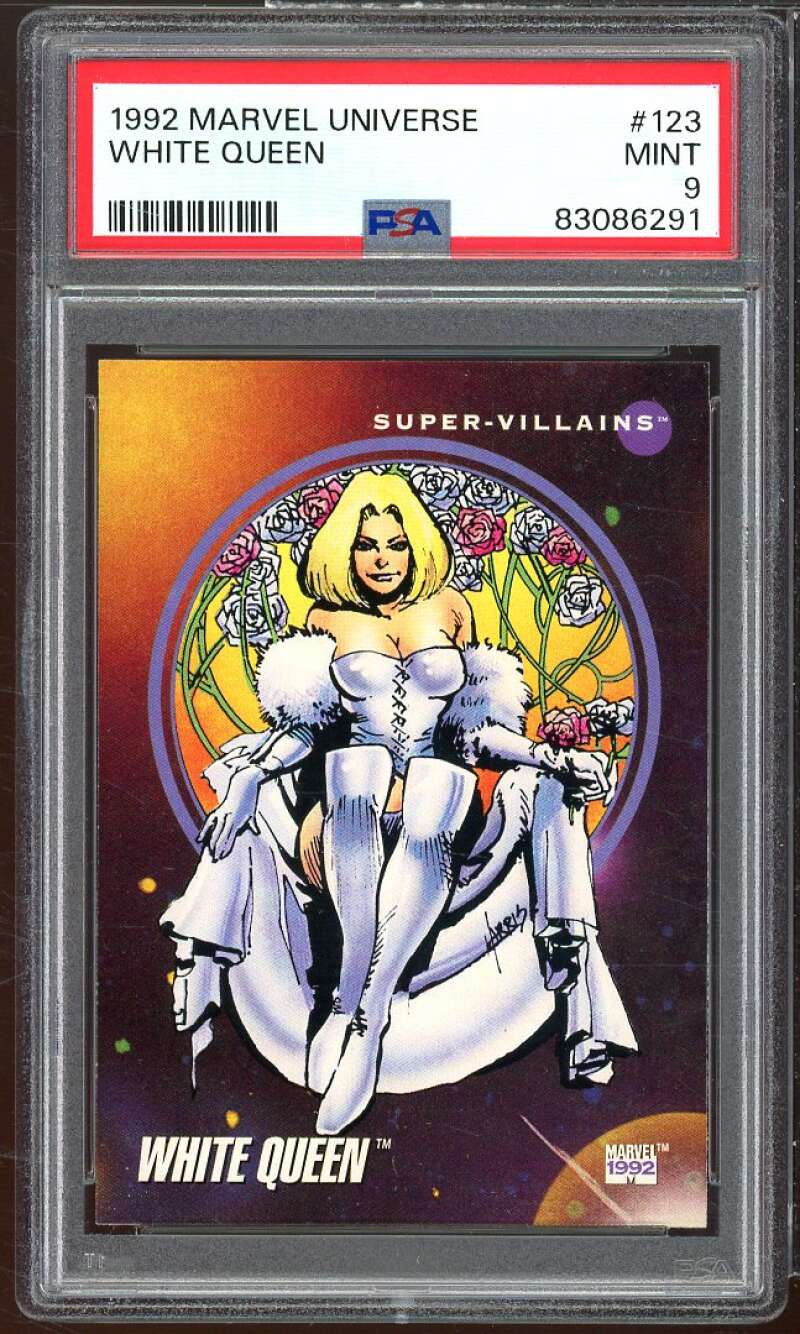 White Queen Card 1992 Marvel Universe #123 PSA 9 Image 1