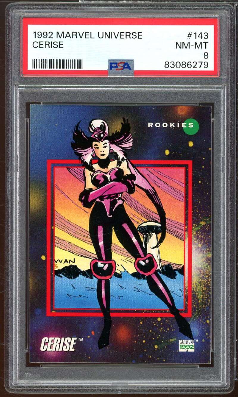 Cerise Card 1992 Marvel Universe #143 PSA 8 Image 1