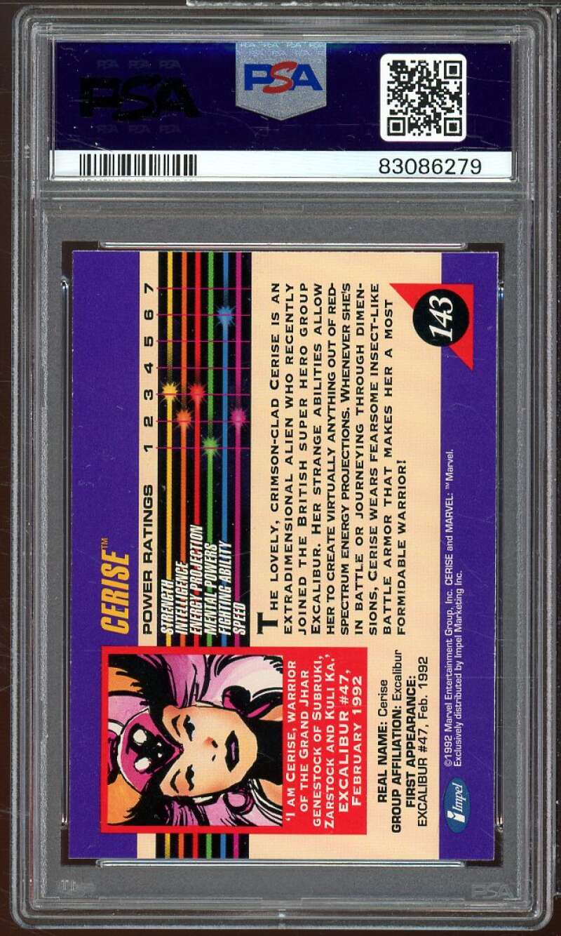 Cerise Card 1992 Marvel Universe #143 PSA 8 Image 2