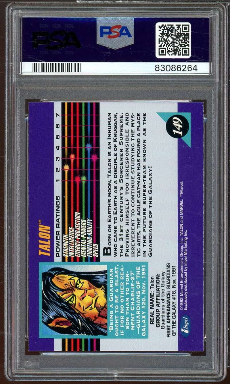 Talon Card 1992 Marvel Universe #149 PSA 8 Image 2