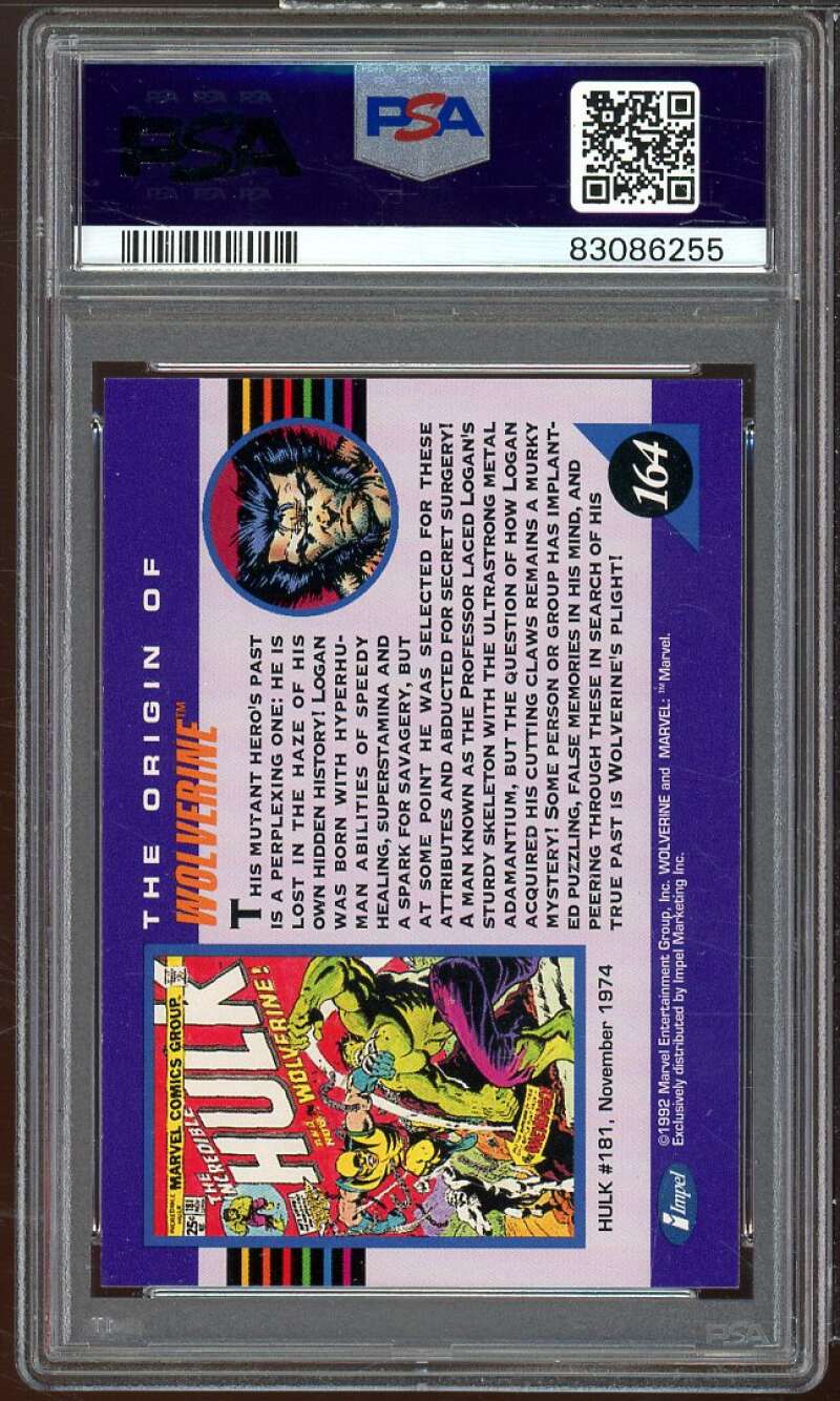 Wolverine Card 1992 Marvel Universe #164 PSA 9 Image 2