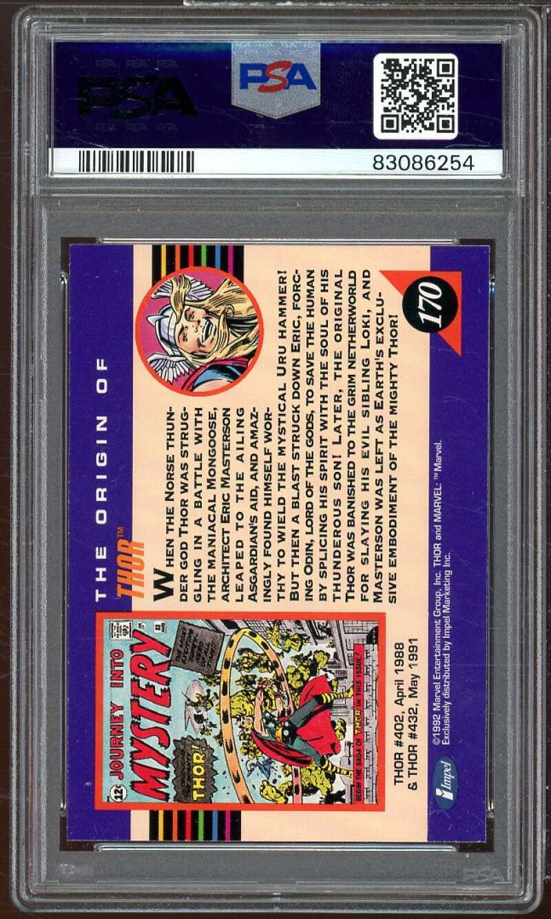 Thor Card 1992 Marvel Universe #170 PSA 9 Image 2