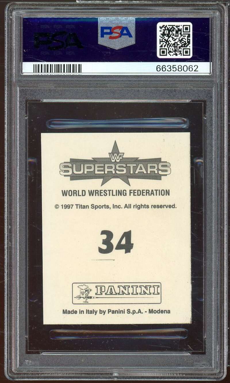 Sycho Sid/Bulldog Card 1997 Panini WWF Superstars Stickers #34 PSA 8 Image 2
