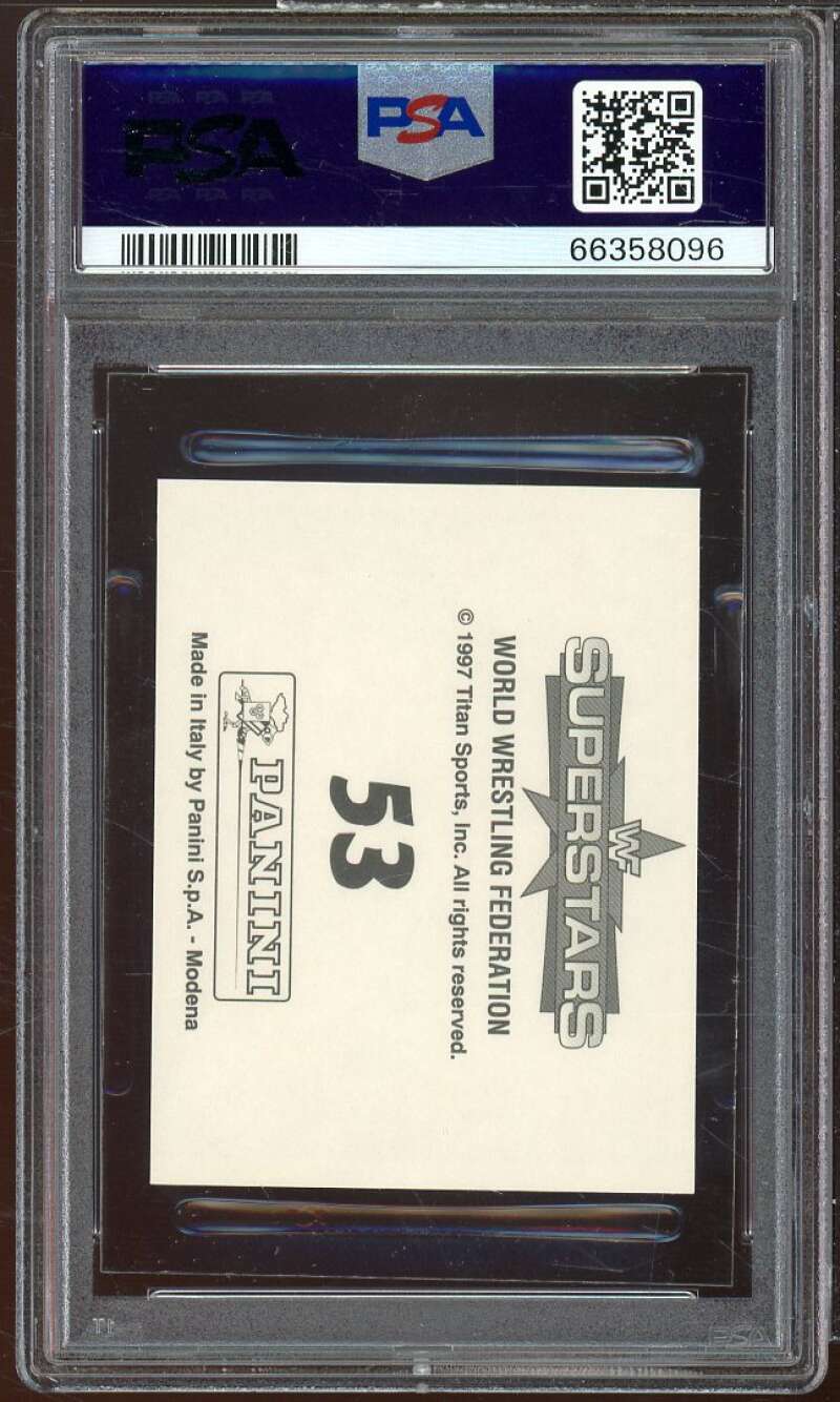 Goldust Card 1997 Panini WWF Superstars Stickers #53 PSA 8 Image 2