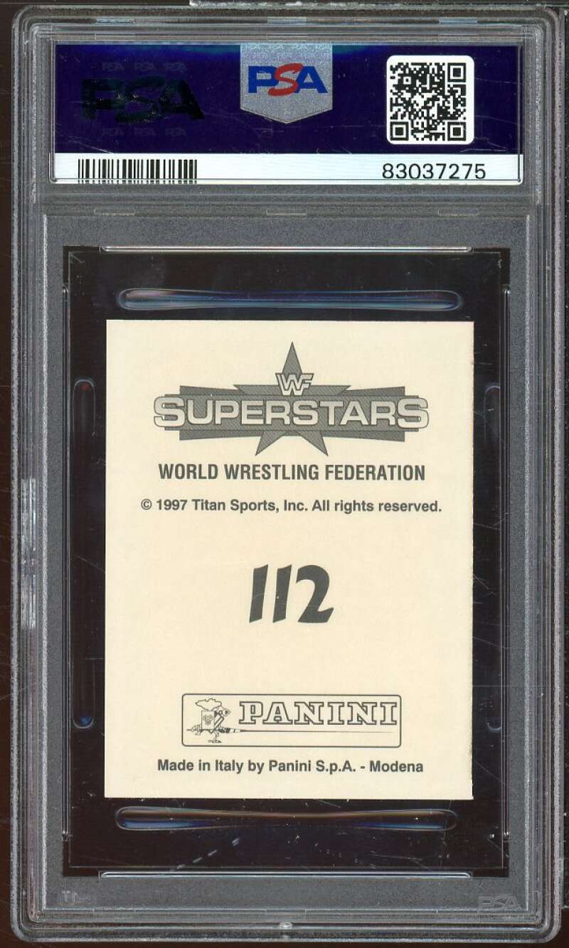 Ahmed Johnson Card 1997 Panini WWF Superstars Stickers #112 PSA 8 Image 2