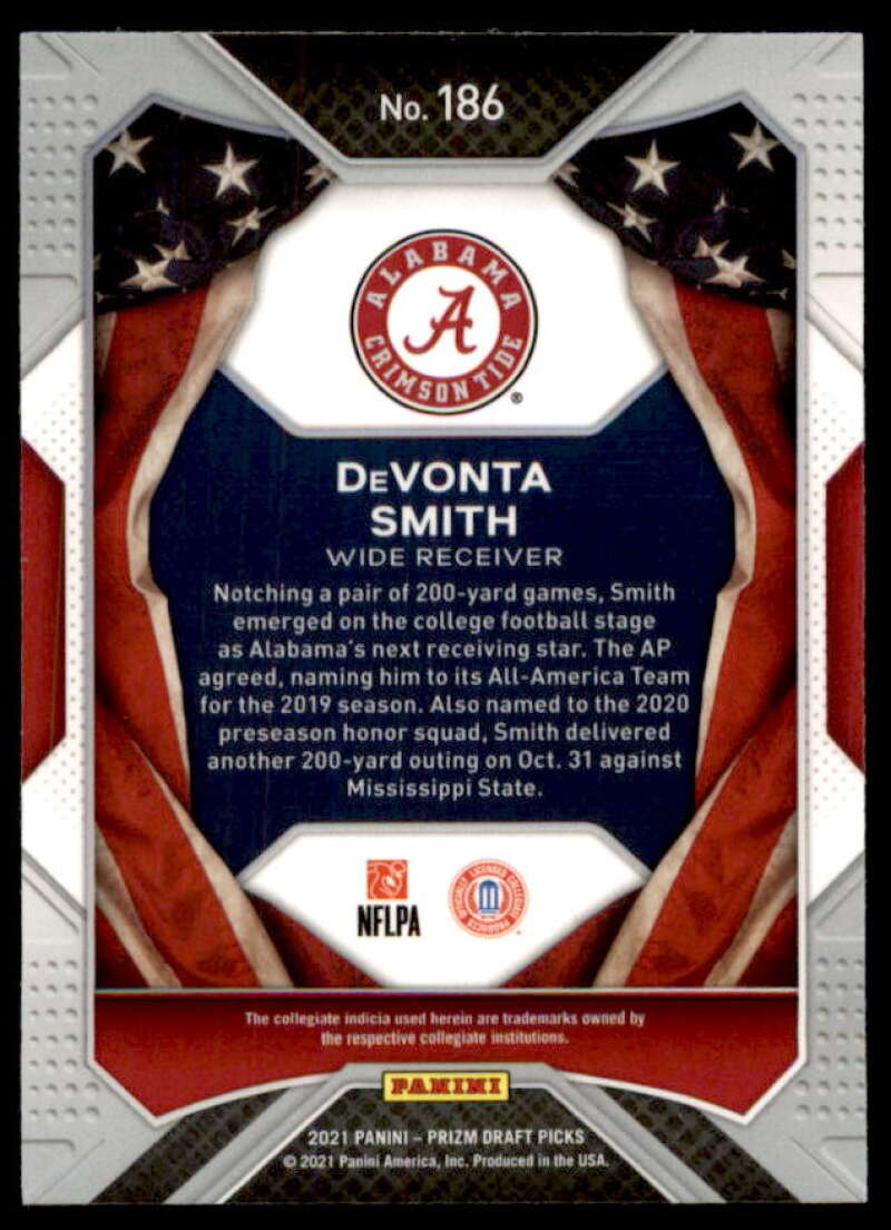 DeVonta Smith AA Rookie Card 2021 Panini Prizm Draft Picks #186  Image 2