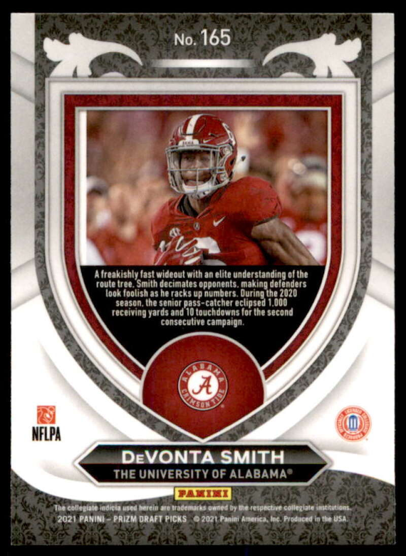 DeVonta Smith C Rookie Card 2021 Panini Prizm Draft Picks #165  Image 2