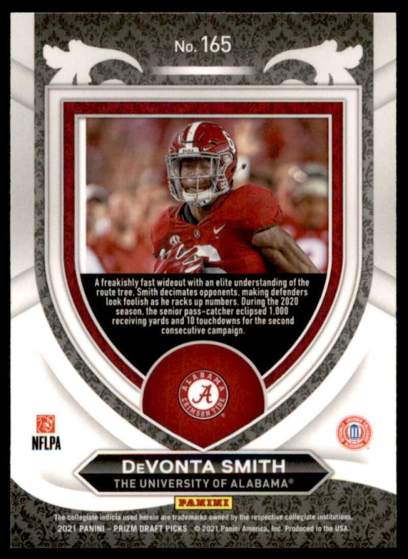 DeVonta Smith C Rookie Card 2021 Panini Prizm Draft Picks #165  Image 2