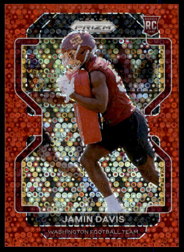 Jamin Davis Rookie Card 2021 Panini Prizm Prizms No Huddle Red #383  Image 1