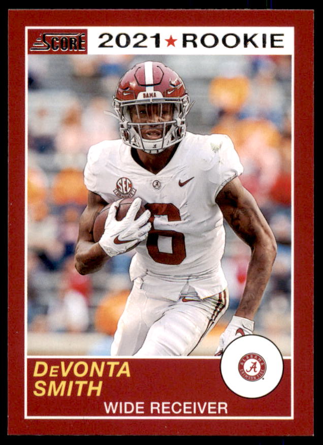DeVonta Smith Rookie Card 2021 Panini Chronicles Draft Picks Score Retro #63  Image 1