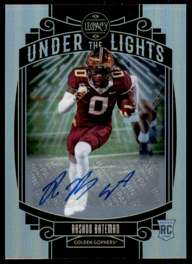 Rashod Bateman Rookie Card 2021 Panini Legacy Under the Lights Autographs #10  Image 1