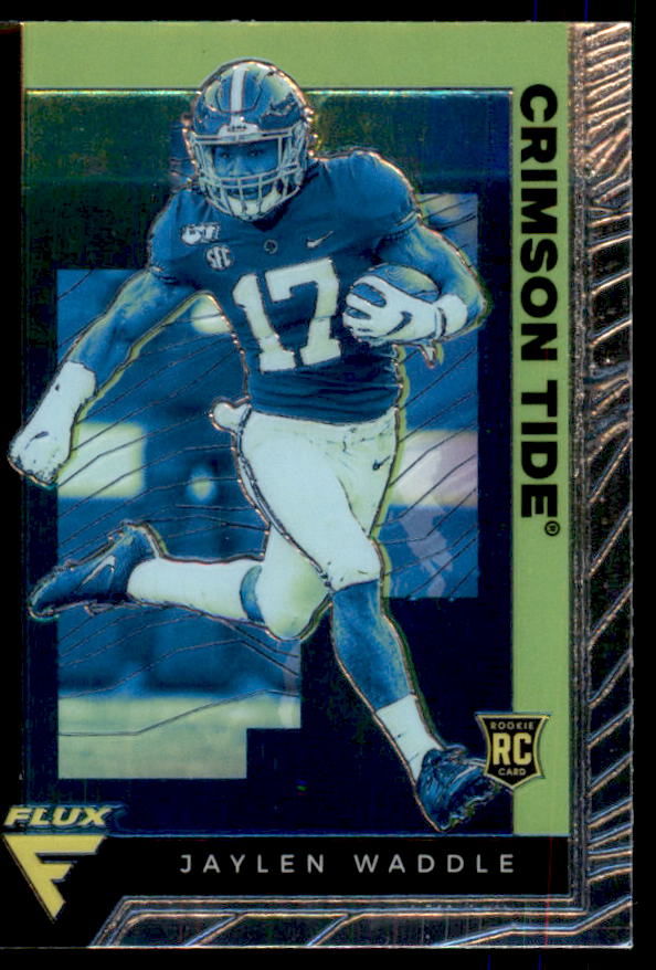 Jaylen Waddle Rookie Card 2021 Panini Chronicles Draft Picks Flux Green #238  Image 1