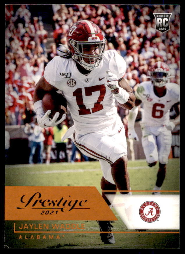Jaylen Waddle Card 2021 Panini Chronicles Draft Picks Prestige Orange #85  Image 1