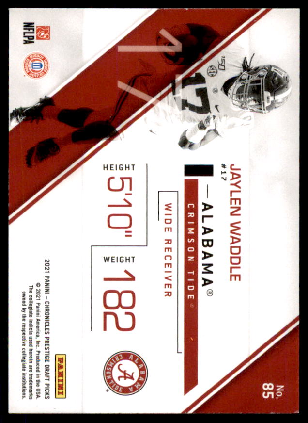 Jaylen Waddle Card 2021 Panini Chronicles Draft Picks Prestige Orange #85  Image 2