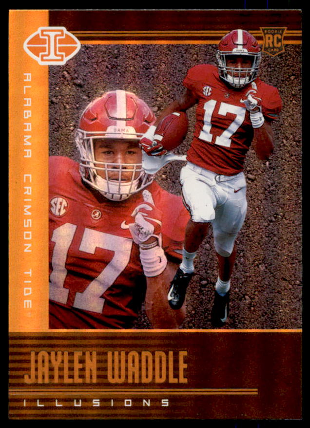 Jaylen Waddle Rookie 2021 Panini Chronicles Draft Picks Illusions Orange #107  Image 1