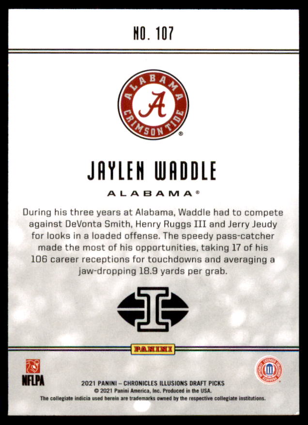 Jaylen Waddle Rookie 2021 Panini Chronicles Draft Picks Illusions Orange #107  Image 2