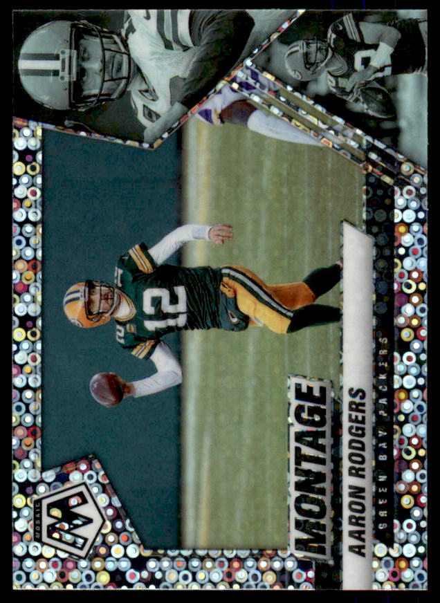 Aaron Rodgers Card 2021 Panini Mosaic Montage No Huddle Silver #6  Image 1