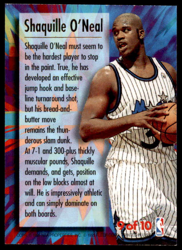 Shaquille O'Neal Card 1995-96 Ultra Power #9  Image 2