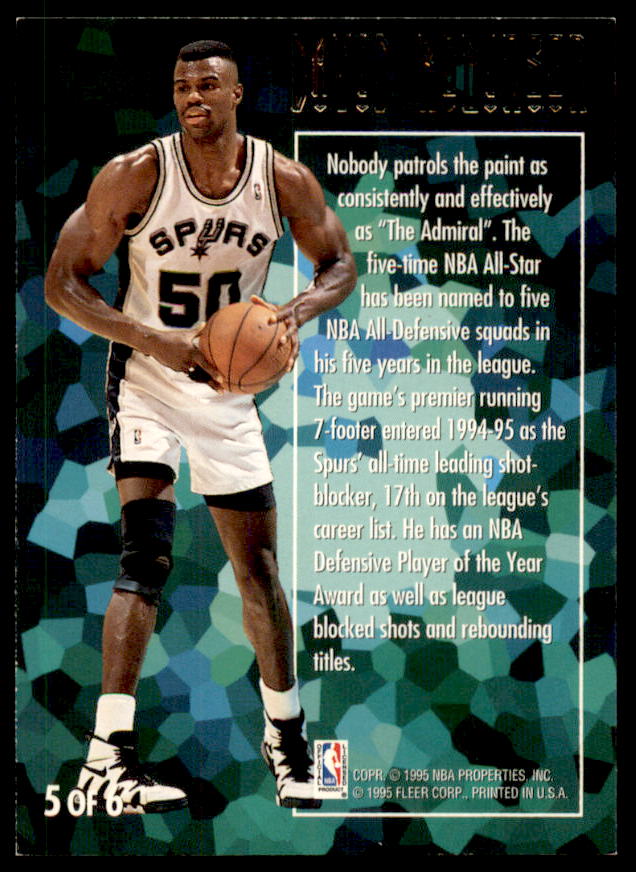 David Robinson Card 1994-95 Ultra Defensive Gems #5  Image 2