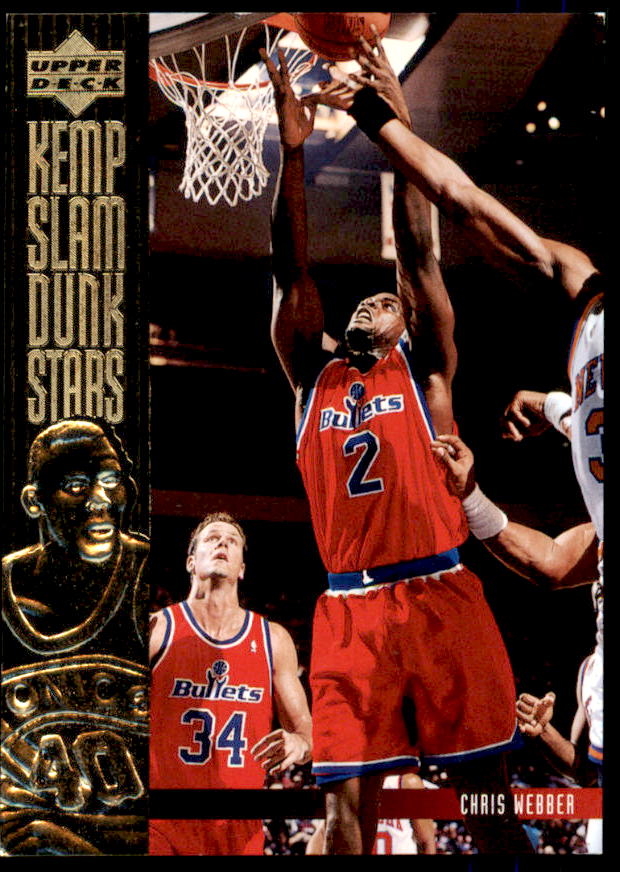 Chris Webber Card 1994-95 Upper Deck Slam Dunk Stars #S18  Image 1