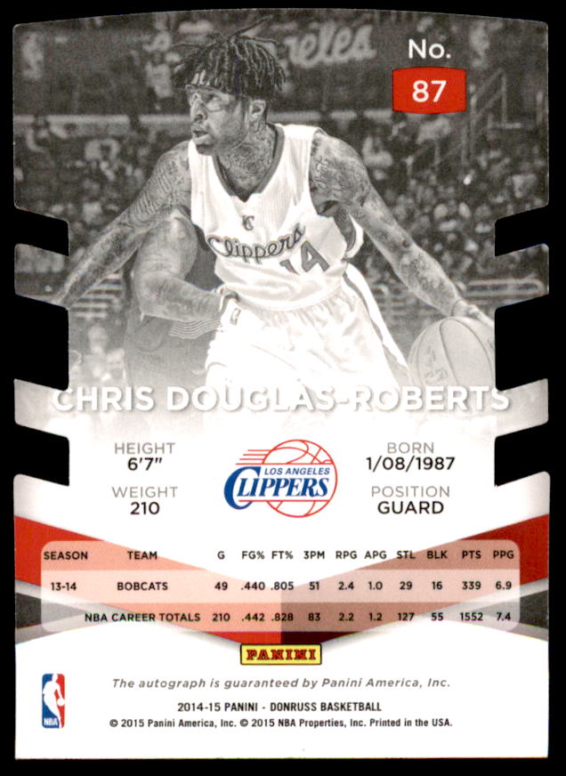 Chris Douglas-Roberts Rookie Card 2014-15 Elite Status Signatures Red #87  Image 2