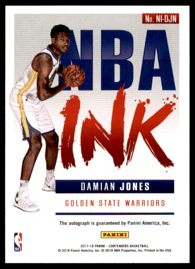 Damian Jones Rookie Card 2017-18 Panini Contenders NBA Ink #12  Image 2