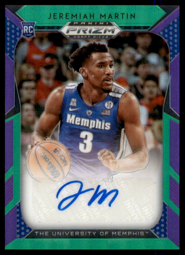 Jeremiah Martin 2019 Prizm Draft Picks Autographs Prizms Purple and Green #123  Image 1