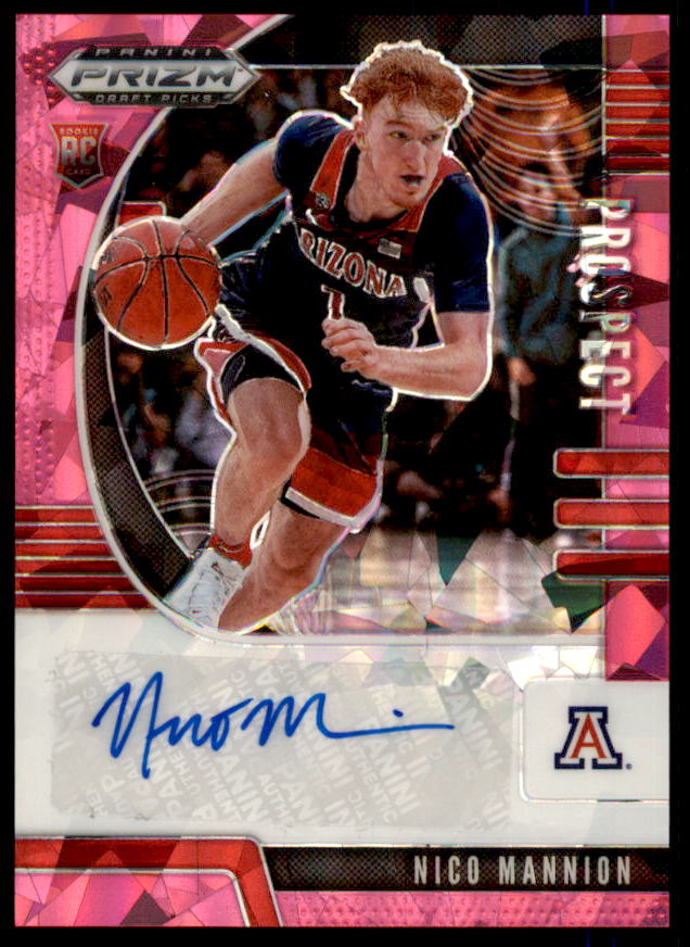 Nico Mannion 2020-21 Panini Prizm Draft Picks Prospect Autographs Pink Ice #18  Image 1