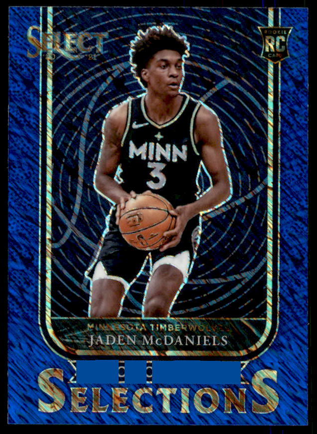 Jaden McDaniels Rookie Card 2020-21 Select Rookie Selections Prizms Blue #23  Image 1