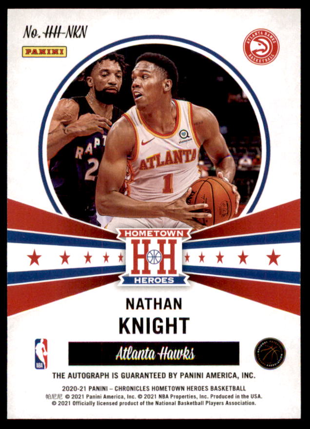 Nathan Knight 2020-21 Panini Chronicles Hometown Heroes Rookie Autographs #14  Image 2