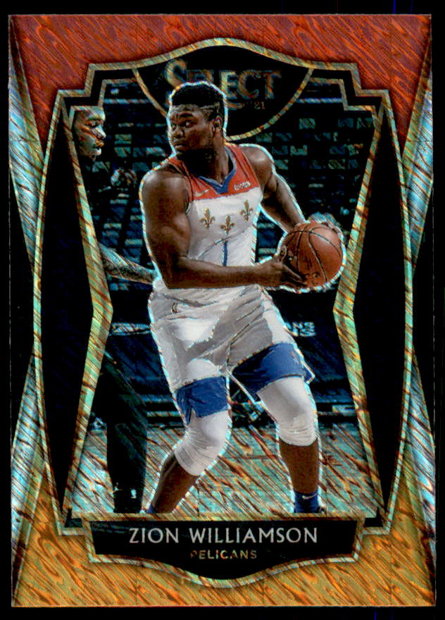 Zion Williamson Card 2020-21 Select Prizms Red White Orange Shimmer #126  Image 1