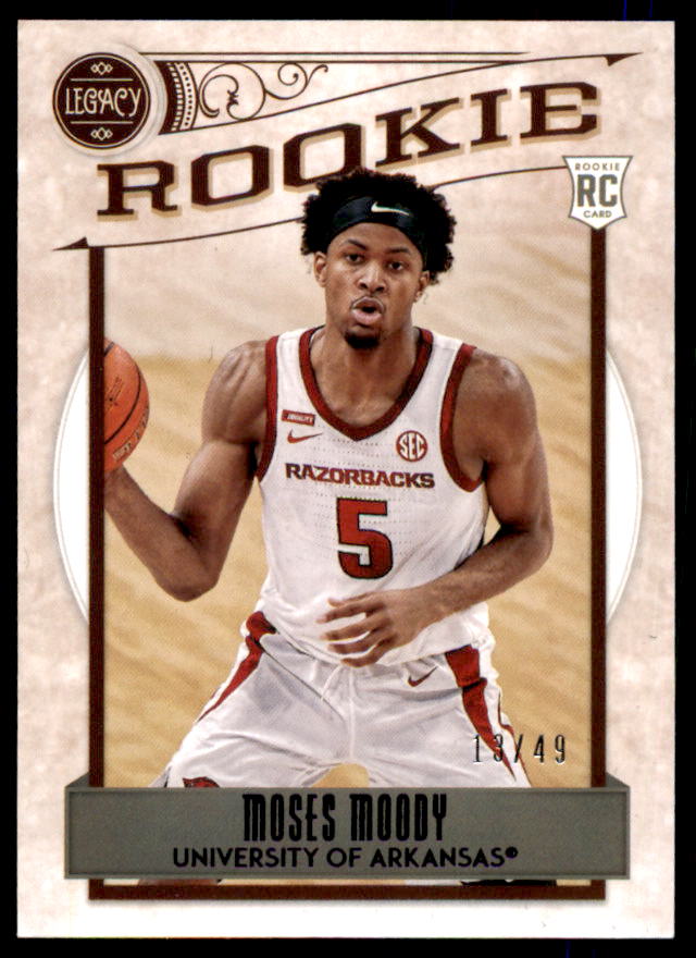 Moses Moody/Legacy Rookie Card 2021 Chronicles Draft Picks Purple #345  Image 1